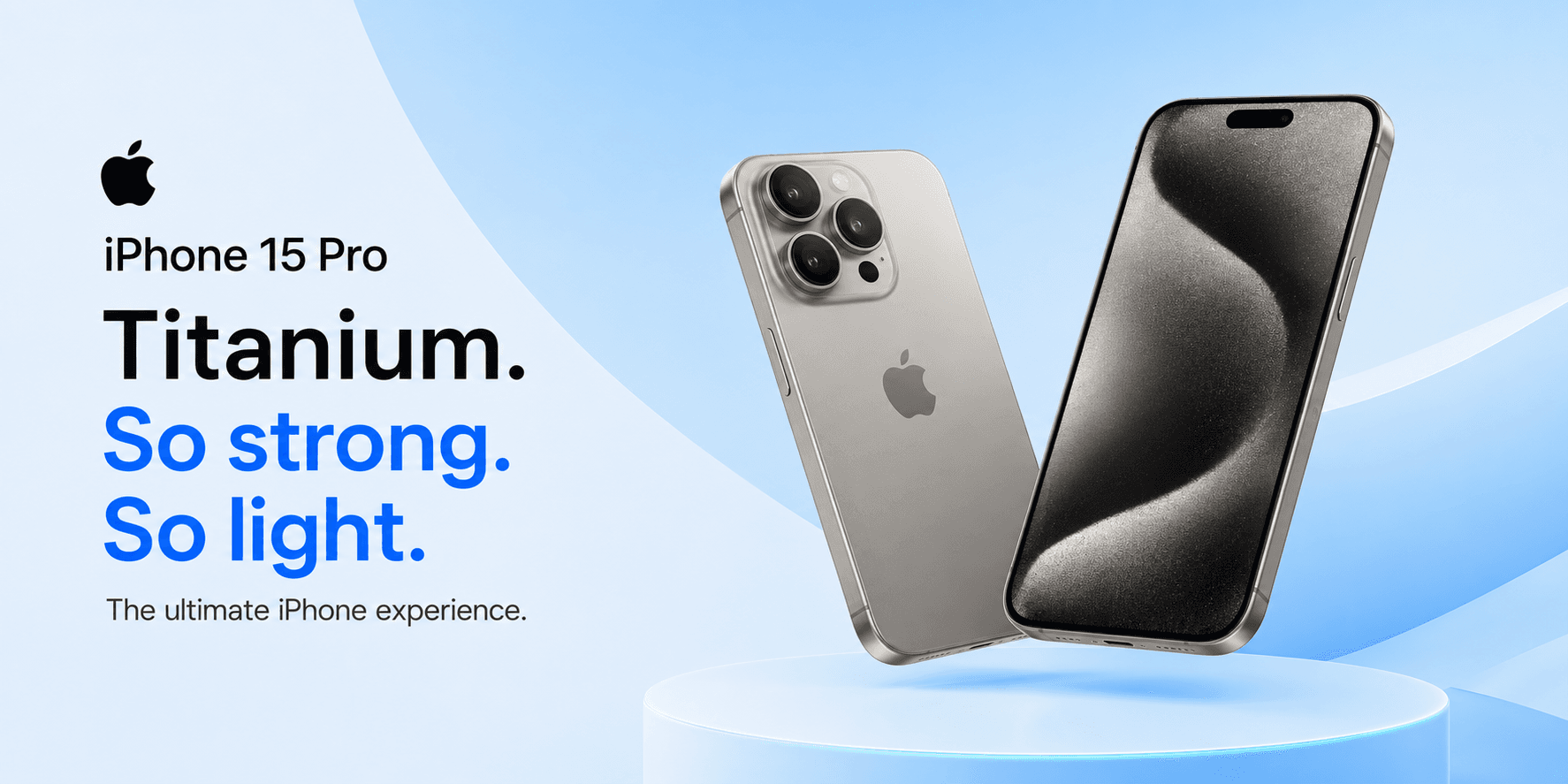 Apple iPhone 15 Pro Titanium promotional banner